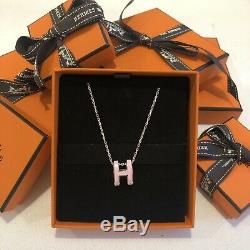 Hermes Pop H Necklace Dragee Pink Rose Gold BRAND NEW Rare Item 100% AUTHENTIC