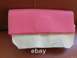 Hermes Rare Opli Clutch Rose Pourpre Shevre Leather Handbag Ladies Pochette Pink