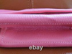 Hermes Rare Opli Clutch Rose Pourpre Shevre Leather Handbag Ladies Pochette Pink