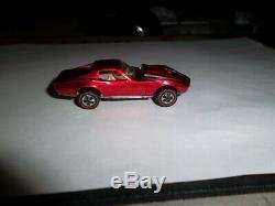 Hot Wheels Redline Custom Corvette In Rare Rose Near Mint USA White Int