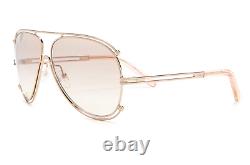ICONIC Chloe ISIDORA 61mm Aviator Sunglasses Rose Gold /Peach MSRP$420 RARE FIND