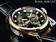 Invicta 52mm Russian Diver Ghost Bridge Automatic Rose Tone Leather Watch-rare