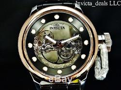 Invicta 52mm Russian Diver GHOST BRIDGE AUTOMATIC ROSE TONE Leather Watch-RARE