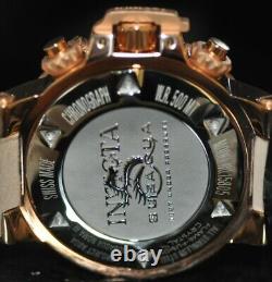 Invicta Men's Rare Subaqua Swiss Chronograph Rose Dial Black Leather Watch 15806