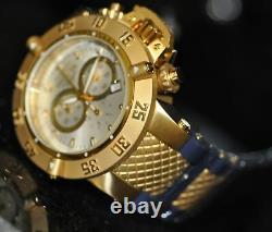 Invicta Men's Rare Subaqua Swiss Chronograph Silver Dial Navy Poly Watch 14502