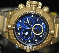 Invicta Men's Rare Subaqua Swiss Reserve Chrono Blue Dial Gold Steel Watch 16145
