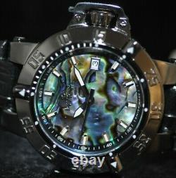 Invicta Mens Rare Subaqua Noma III Quartz Abalone Dial Black Leather Watch 19890