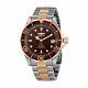 Invicta Pro Diver Automatic 11241 Men's 43mm Rose Gold Brown Dial Watch Rare
