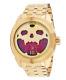 Invicta Speedway Automatic Men's 50mm Gold Skull Red Dial Watch 33202 Rare