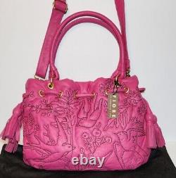 Isabella Fiore Pink Song Bird Love Dove Quilted Tasseled Crossbody Handbag $695