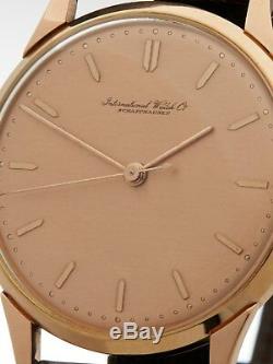 Iwc Vintage Cal. 89 Very Rare Pink Dial 18k Rose Gold Watch 35mm Com605