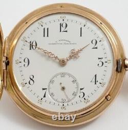 J. Assmann Glashutte Rare 14K Rose Gold, 53mm Heavy Pocket Watch