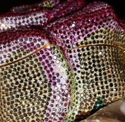 Judith Leiber Swarovski Crystal Exquisite Rare Pink Rose Bag Minaudiere Clutch