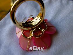 KATE SPADE NY PINK RARE GARDEN PARTY SHELL MOTHER OF PEARL PETALS RING 8 rose