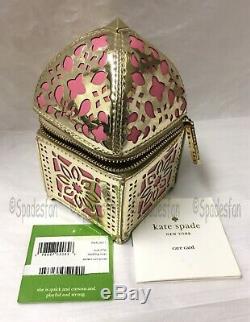 Kate Spade PWRU5611 Rambling Roses LANTERN Coin Purse Wallet Pink Gold NWT Rare