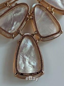 Kendra Scott Harlow Statement Necklace Pink Blush Pearl Rose Gold Retired Rare