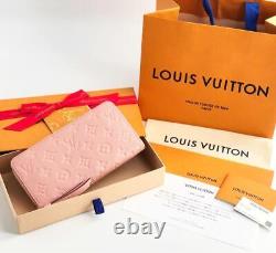 LOUIS VUITTON Zippy Wallet Empreinte Rose Ballerine Rare Pink WithBOX LV Auth #222