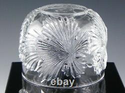 Lalique France Crystal 4-3/4 ROSE BOWL VASE DISH MAPLE LEAF DESIGN Mint Rare