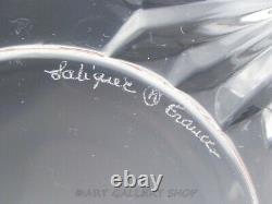 Lalique France Crystal 4-3/4 ROSE BOWL VASE DISH MAPLE LEAF DESIGN Mint Rare