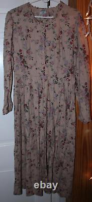 Laura Ashley Vintage Rare Size 12 Floral Wool Dress Long Classic Roses