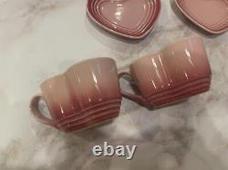 Le Creuset Heart Cup & Saucer Rose Quartz Obsolete Rare Pink