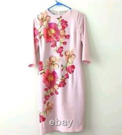 Legally Red Rare Pink Embroidered Applique 2/3 sleeve dress. Size 4