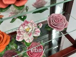 Lenox American Rose Garden RARE 10 pc Porcelain Flowers Set with Display COA Boxes