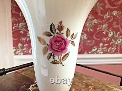Lenox Rhodora Pink Rose Gold Trim 9 Vase Rare Vintage Green Mark