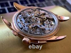 Longines 6595 Cal 30CH 18K Rose Gold Flyback Chronograph 37mm RARE with Box 1957