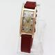 Longines 9l Rare Ruby & Diamond Dial Solid 14k Rose Gold Wristwatch Ca. 1930's