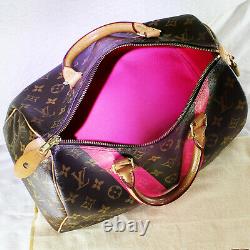 Louis Vuitton Limited Edition, Rare! V Speedy 30 Monogram Satchel Bag Pink/Rose