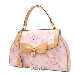 Louis Vuitton Monogram Cherry Blossom Sack Retro Rose Pink Hand Bag M92013 Rare