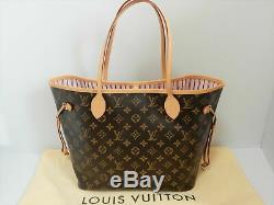 Louis Vuitton Monogram Neverfull MM Shoulder Bag Rose Ballerine Rare