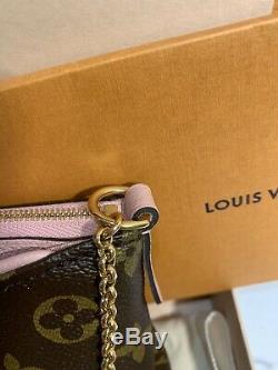 Louis Vuitton Pallas Clutch Rose Poudre Monogram Purse 100% Authentic Very Rare