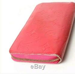 Louis Vuitton Pink Wallet Vernis Zippy Long Wallet Pink Rose Pop LV Rare Auth