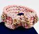 Miriam Haskell Early Pink Glass Rose Montee Gilt Filigree Vintage Bracelet Rare