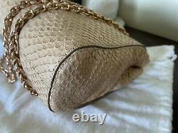 MULBERRY Lily Plaster Pink Snake Print Leather Rose Gold Bag Small AS NEW RARE