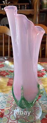 Marty White Elk Pink Rose Vase 2003 RARE! 12