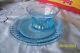 Mayfair Open Rose 2 1/4 Blue Flat Sherbet Withblue Underplate-mint And Rare