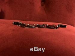 Medusa Wristband Rare Versace Men's Bracelet Black & Rose Gold 22 Cm Long