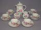 Meissen Pink Rose Coffee Set For 6rare+mint Condition