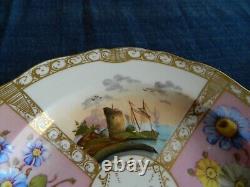 Meissen Porcelain RARE People Floral (2) 7 3/4 Cabinet Plates X Swords 4-1