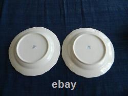 Meissen Porcelain RARE People Floral (2) 7 3/4 Cabinet Plates X Swords 4-1