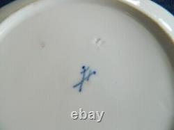 Meissen Porcelain RARE People Floral (2) 7 3/4 Cabinet Plates X Swords 4-1