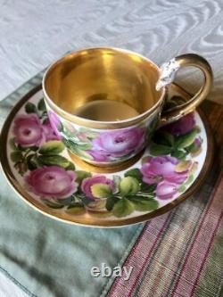 Meissen rose gold pink swan handle cup and saucer 1814-1824 Vintage Rare