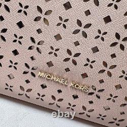 Michael Kors Antique Rose Pink Portia hollw Small Leather Shoulder Bag NWT Rare