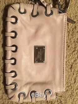 Michael Kors Astor Leather Handbag/Clutch Purse. Rare Light Rose With Tassels