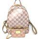 Michael Kors Pink Bag Xs Rhea Signature Rose Gold Checkerboard Backpack Set Rare