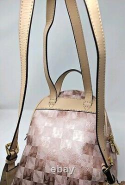 Michael Kors Pink Bag XS Rhea Signature Rose Gold Checkerboard Backpack Set Rare