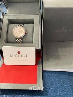 Michele Serein Diamond Two Tone Rose Gold Stainless MW21B01D2057 Watch RARE